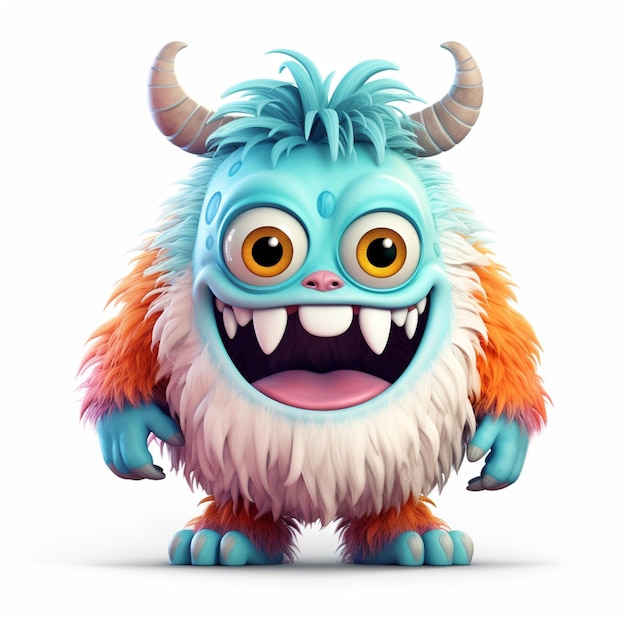 Funny Strange Fantasy Monster Smiling with Big Eyes - Digital 3D  Illustration Stock Illustration - Illustration of animation, nature:  265952078