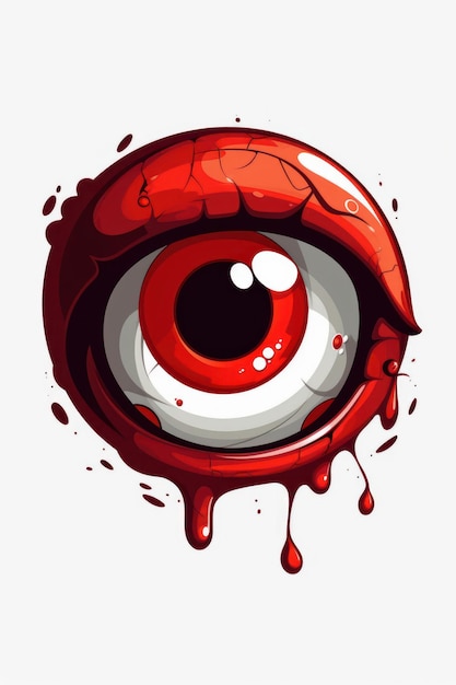 Cartoon of a red eye Halloween illustration