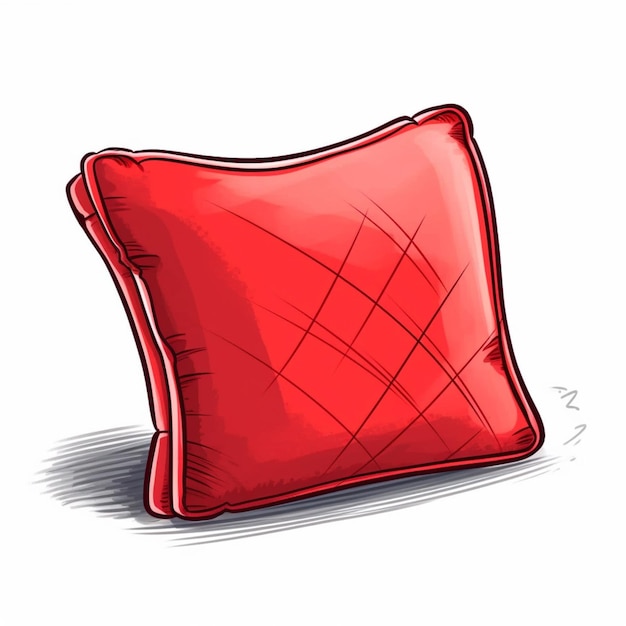 cartoon red pillow with a diagonal pattern on it generative ai