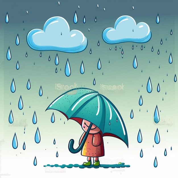 Cartoon Regen vector illustratie stijl