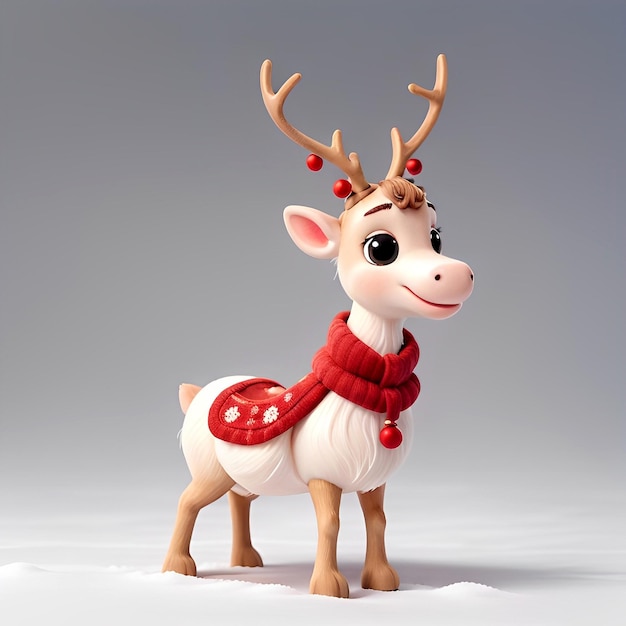 Cartoon reindeer clipart christmas Animation style with dark blue background