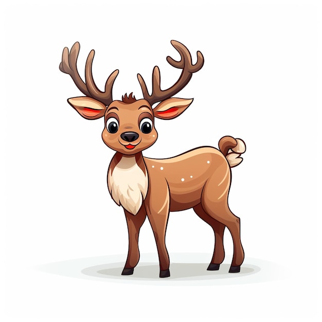 cartoon reindeer on white background