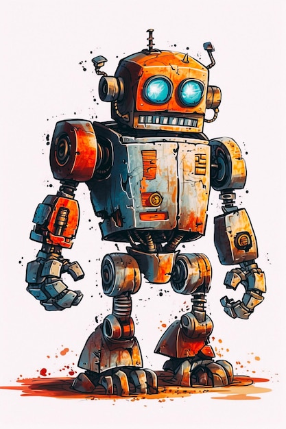 A cartoon of a robot