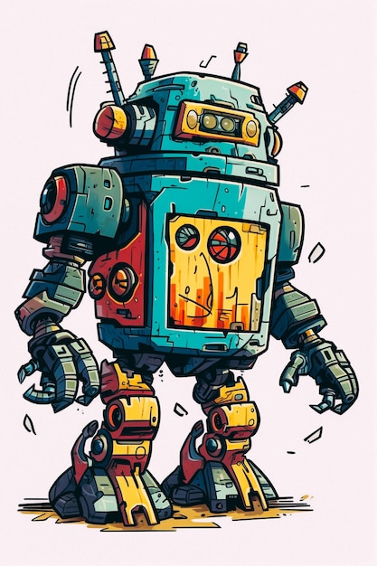 A cartoon of a robot