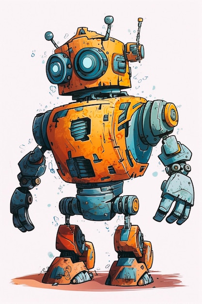 A cartoon of a robot