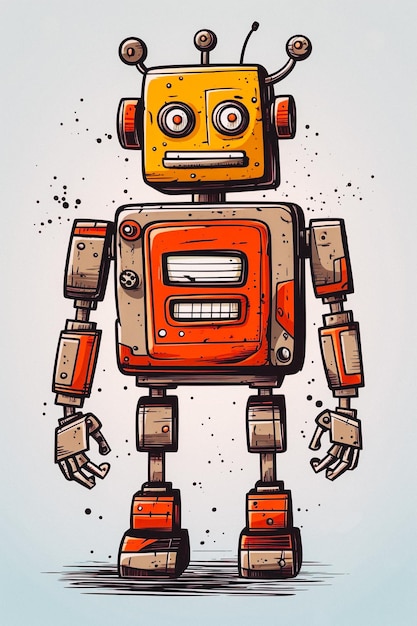 A cartoon of a robot