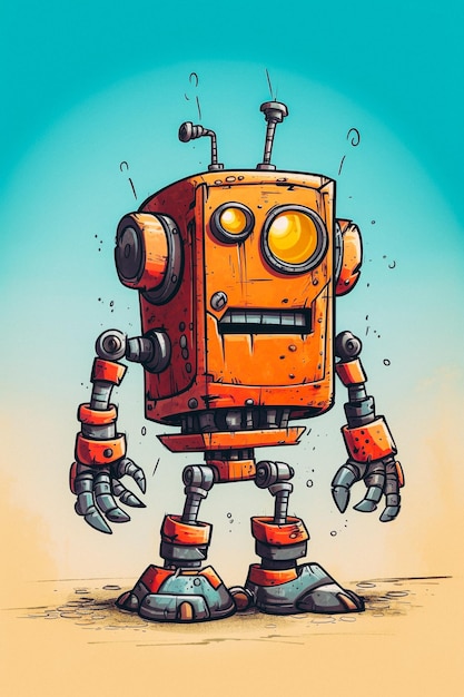 A cartoon of a robot