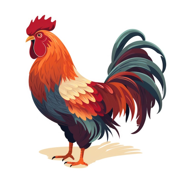 Cartoon rooster illustration AI generated Image