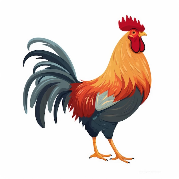 Cartoon rooster illustration AI generated Image