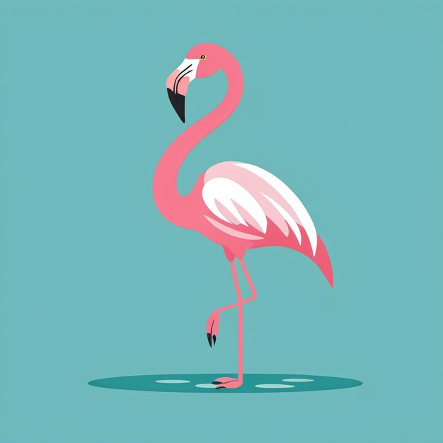 Foto cartoon roze flamingo clipart platte illustratie