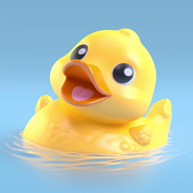 Photo cartoon rubber duck 3d