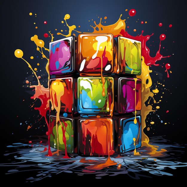 Photo cartoon rubik puzzle