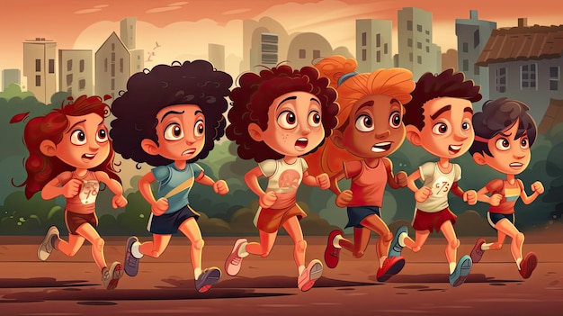 Cartoon Runners in Action