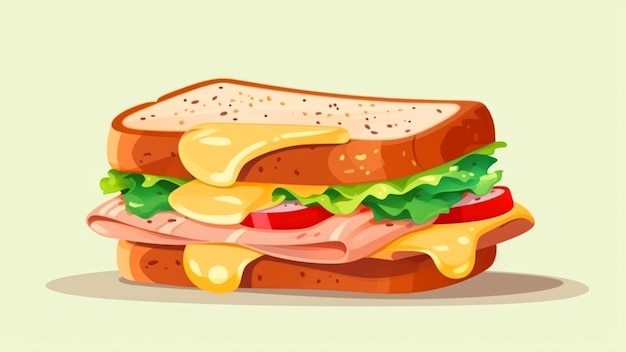 Мультяшный бутерброд с бутербродом на нем