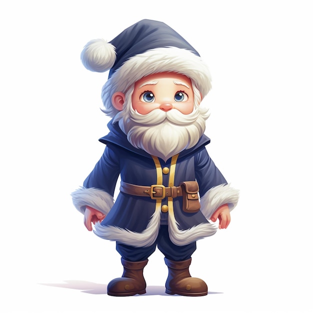 cartoon santa claus with a beard and a hat generative ai