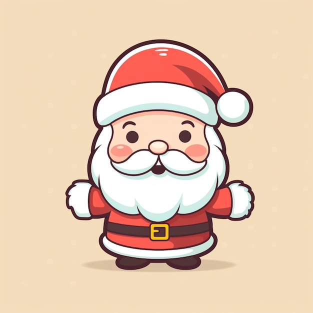 cartoon santa claus with a beard and a mustache generative ai