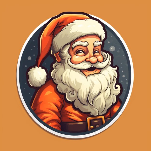 cartoon santa claus with a beard and a mustache generative ai