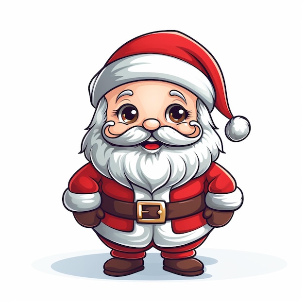 cartoon santa claus with a beard and a red hat generative ai