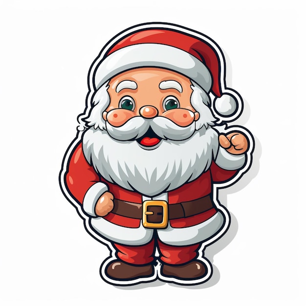 cartoon santa claus with a big beard and a big smile generative ai