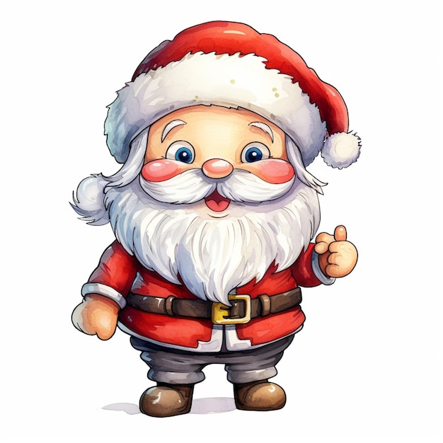 cartoon santa claus with a big beard and a red hat generative ai