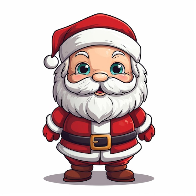 cartoon santa claus with big eyes and a beard generative ai