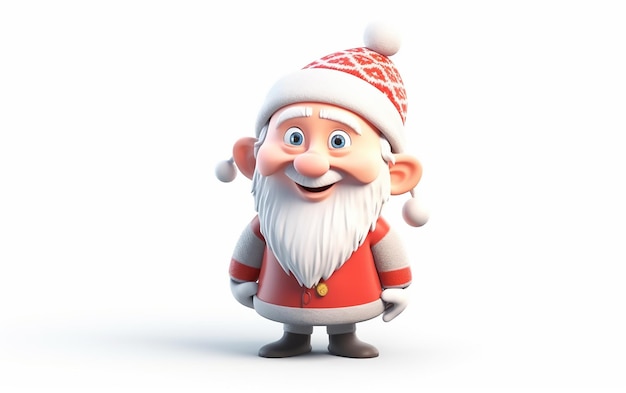 A cartoon santa claus with a red hat