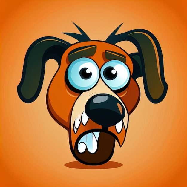 cartoon of scarred funny dog