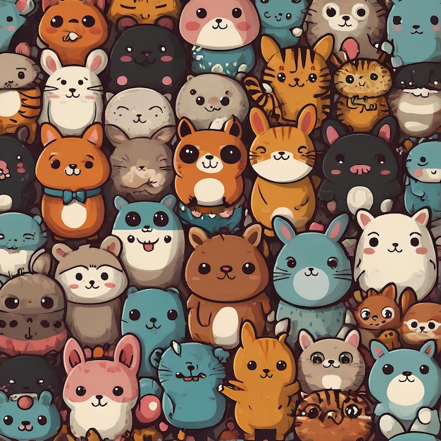 cartoon schattige dieren kawaii