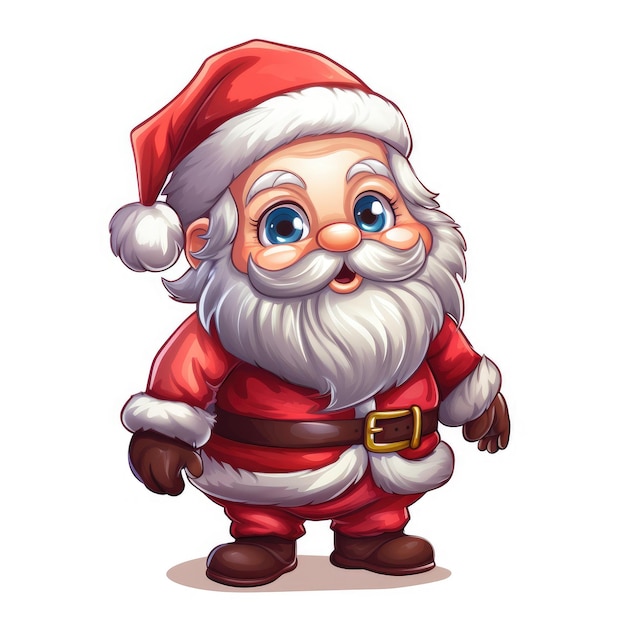 Cartoon schattige kerstman in rood pak voor het nieuwe jaar