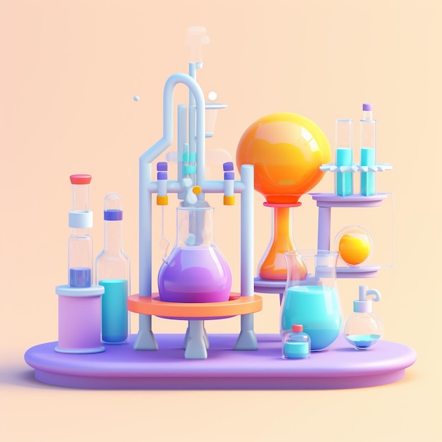 Cartoon Science Experiment Kits 3d