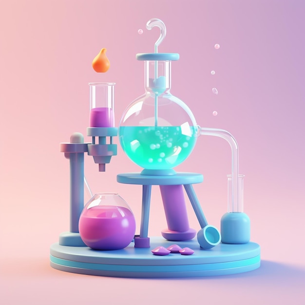 Cartoon Science Experiment Kits 3d