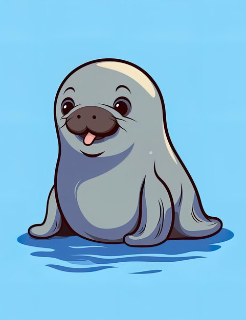 a cartoon of a seal that is smiling and smiling.