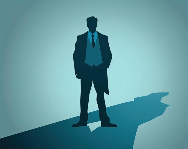 cartoon shadow of a businessman standing out