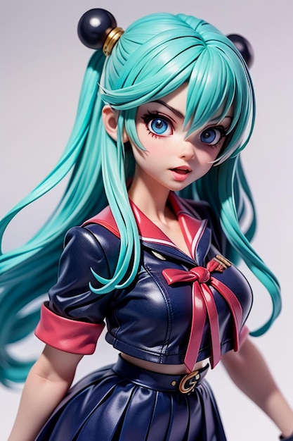 Cartoon shaped characters young and beautiful girl models 3d rendered doll dolls anime handmade