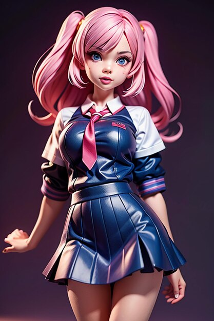 Cartoon Shaped Characters Young and Beautiful Girl Models 3D Rendered Doll Dolls Anime Handmade