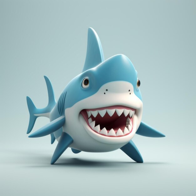 Cartoon Shark 3d Vector Illustration For Creative Industry