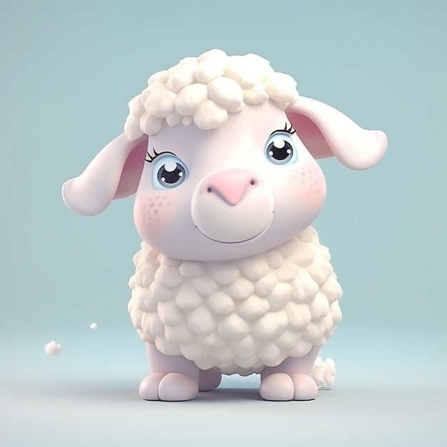 Мультяшная овечка Baby Sheep Sheep 3D персонаж Овца 2D значок Милая овечка изображения