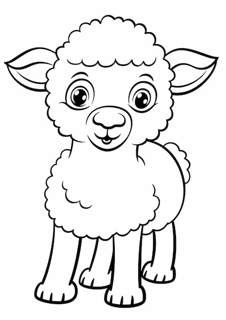 A cartoon sheep with big eyes and a big nose generative ai