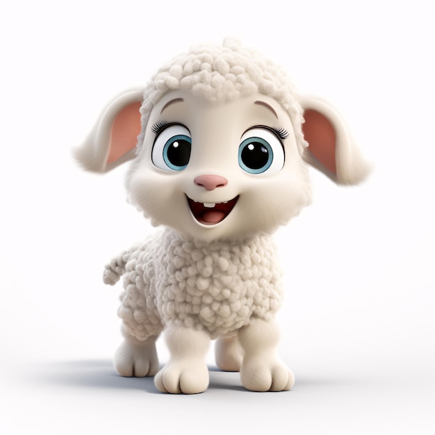 a cartoon sheep with big eyes