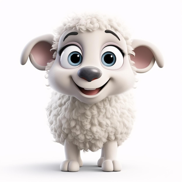 a cartoon sheep with big eyes