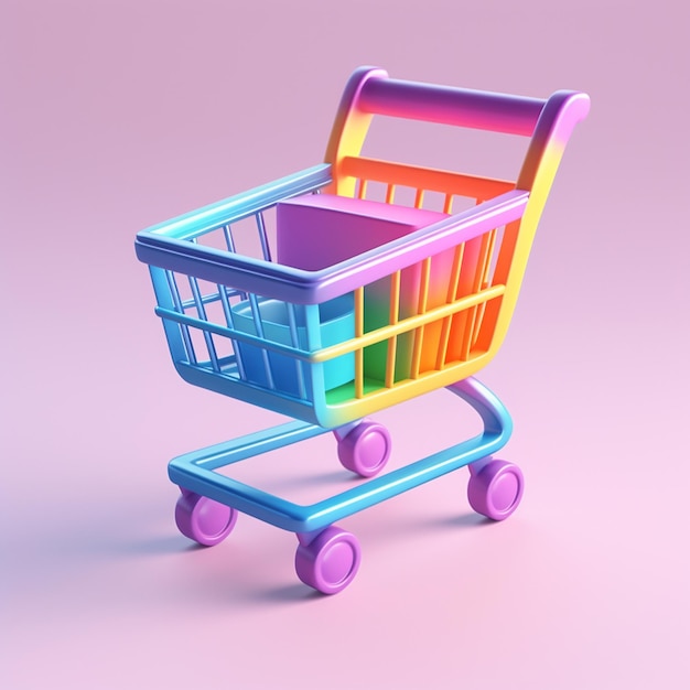 Cartoon shopping cart 3D