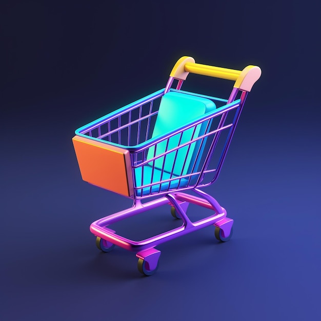 Cartoon shopping cart 3D