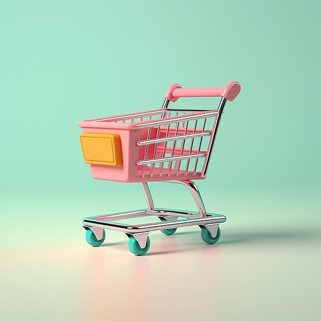 Cartoon shopping cart 3D