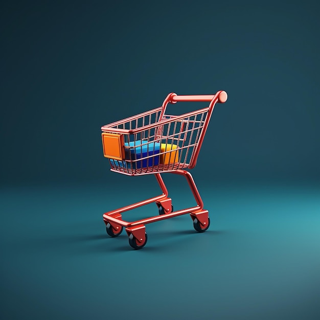 Cartoon shopping cart 3D