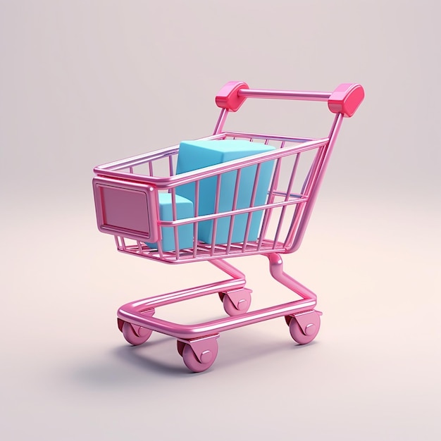 Cartoon shopping cart 3D