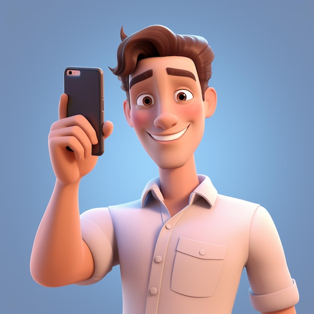 Cartoon Shuman selfie 3d