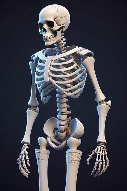 A cartoon skeleton in a mummy suit with a bandage on generative ai