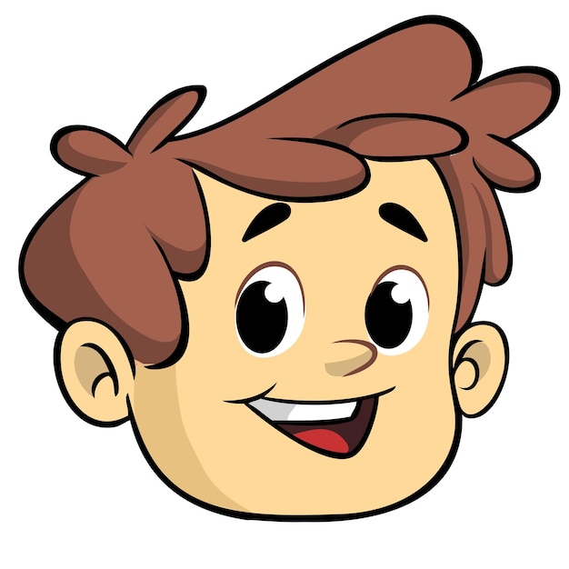 Foto disegno animato di un ragazzino xavector illustrazione di un giovane adolescente delineato disegno della testa di un ragazzo
