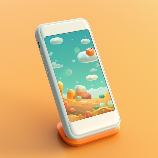 Photo cartoon smartphone 3d