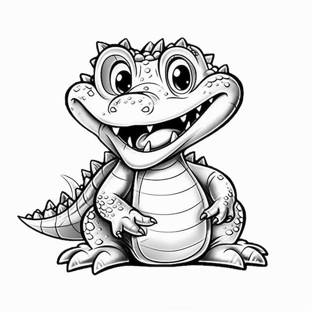 A cartoon of a smiling crocodile with a big smile.